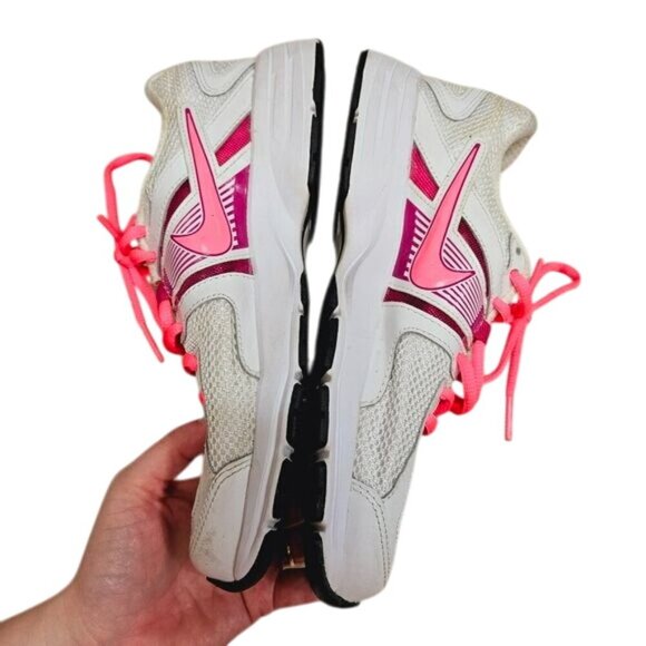 Nike Womens Running Shoes Sz 7.5 White &‎ Pink Mesh Athletic Sneakers Active - Picture 2 of 16